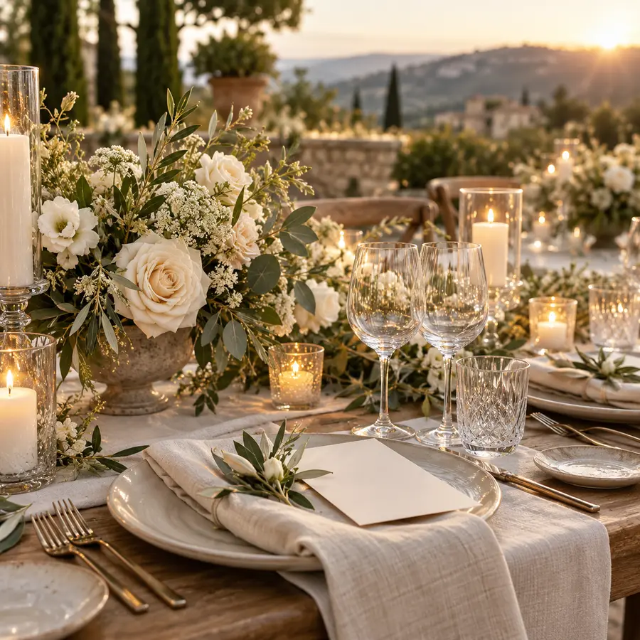 Table de réception fleurie