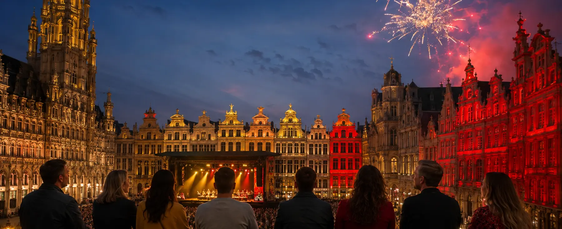 Huit personnes devant un concert et un feu d’artifice de la fête nationale belge
