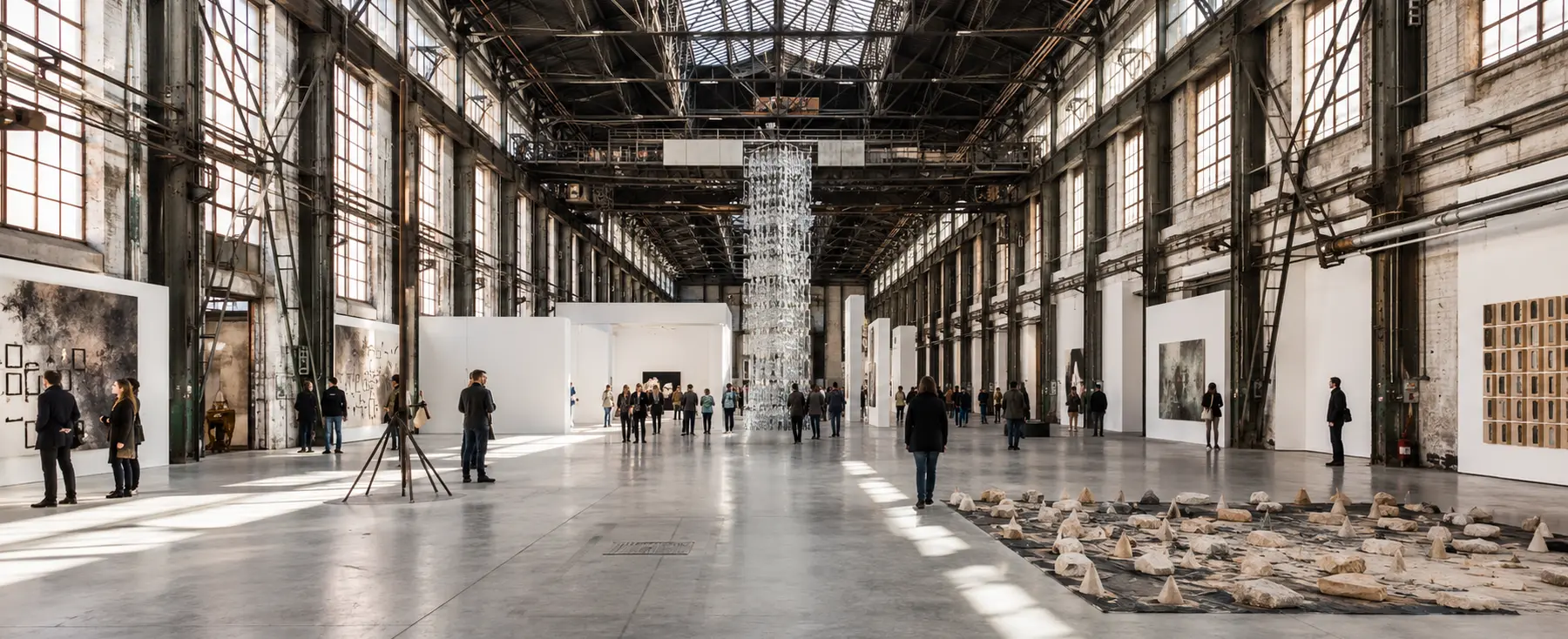Grand site industriel lyonnais transformé en espace d’exposition contemporaine